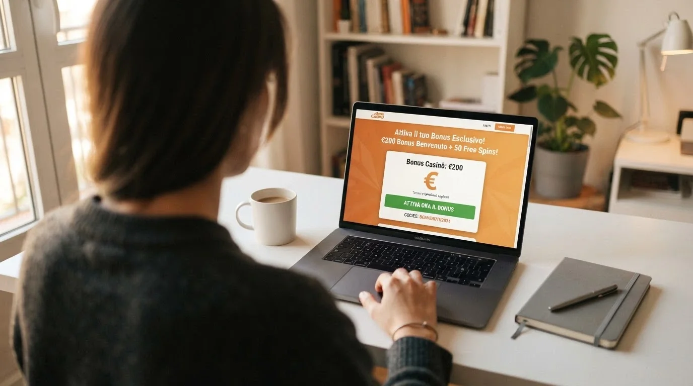 Schermata di attivazione di un bonus senza deposito su una piattaforma con concessione ADM