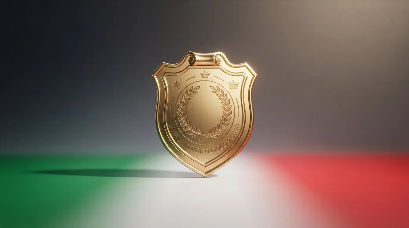 logo ufficiale dell'Agenzia delle Dogane e dei Monopoli accanto alla dicitura concessione gioco a distanza e alla bandiera italiana