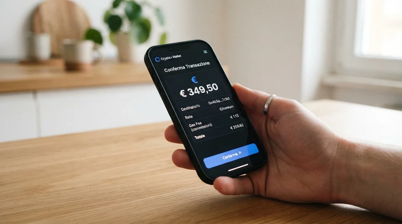 Wallet Phantom con transazione in SOL verso l'indirizzo di un casinò online