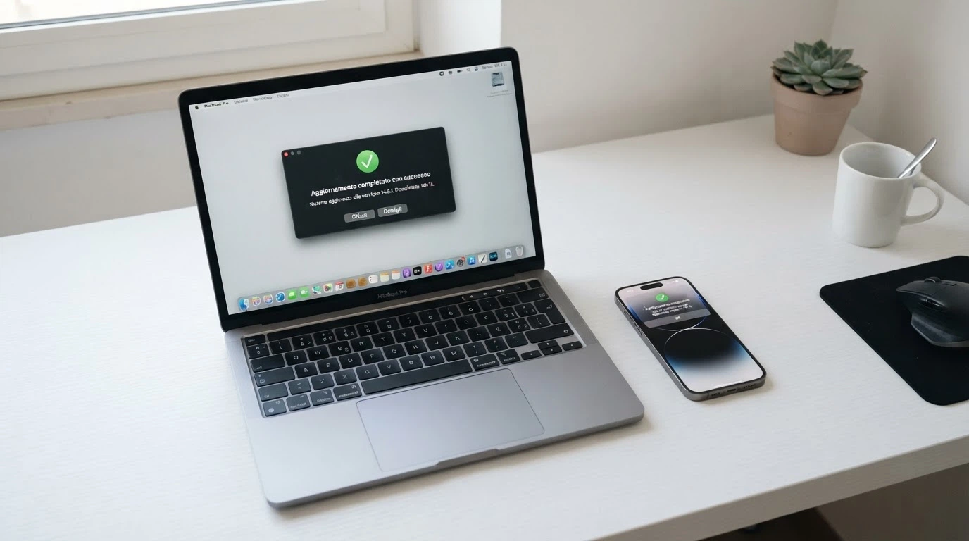 Lo schermo di un computer portatile con l'interfaccia di Skrill aperta su una notifica di accredito, un telefono a fianco con l'app Neteller