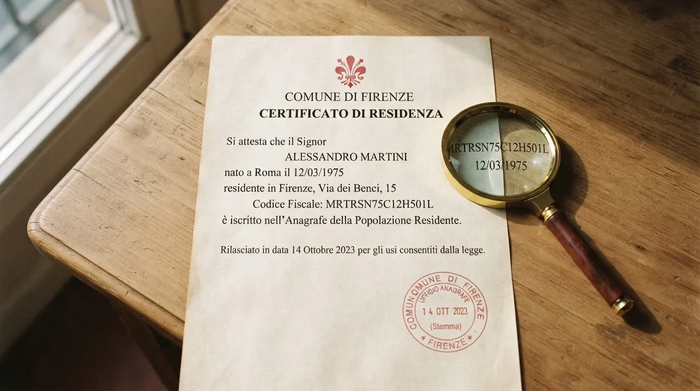 Un documento ufficiale con il timbro dell'Agenzia delle Dogane e dei Monopoli e una lente che ne ingrandisce il numero di concessione