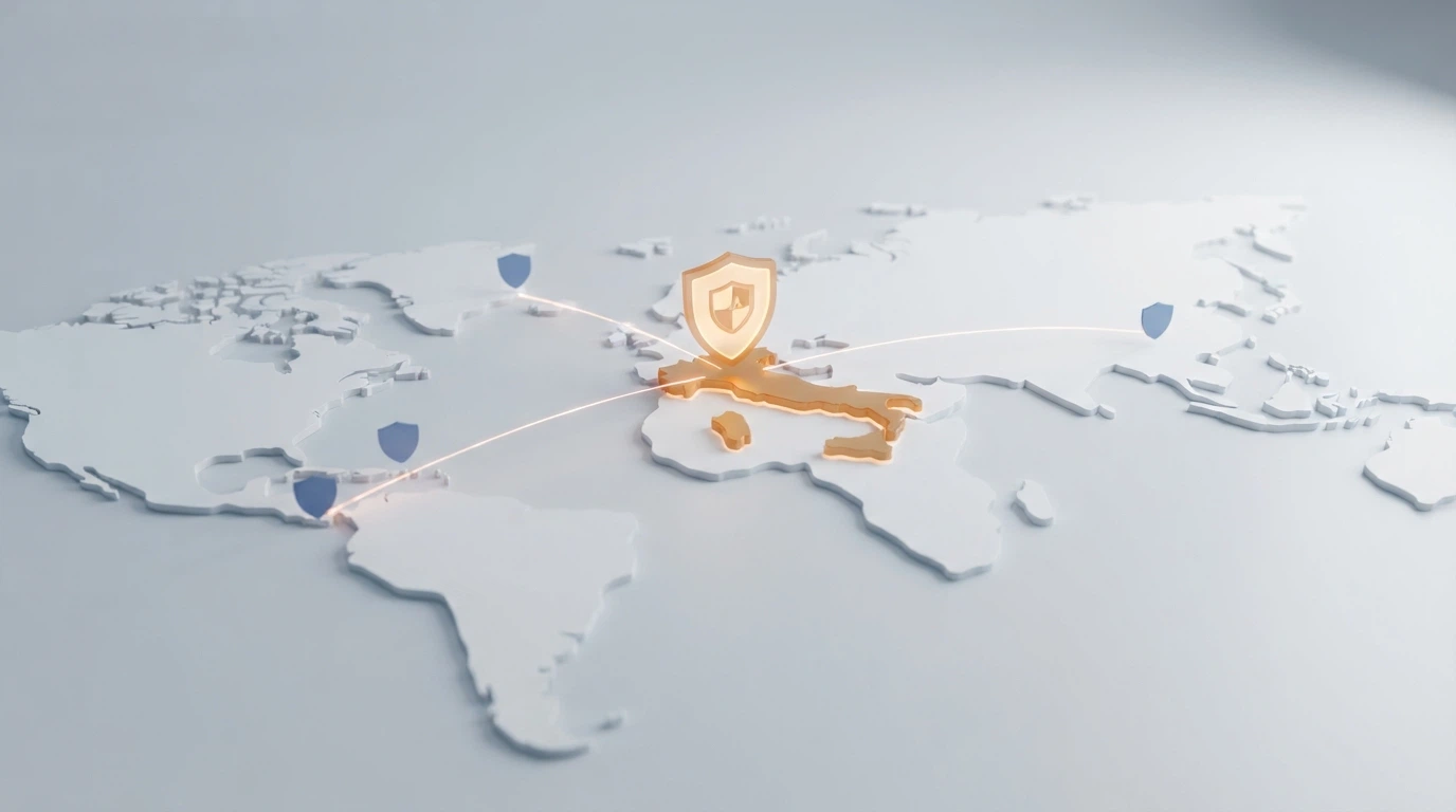 Una mappa concettuale che collega le giurisdizioni di licenza (Curaçao, Anjouan, Costa Rica) ai casinò non AAMS che le utilizzano, con l'Italia evidenziata
