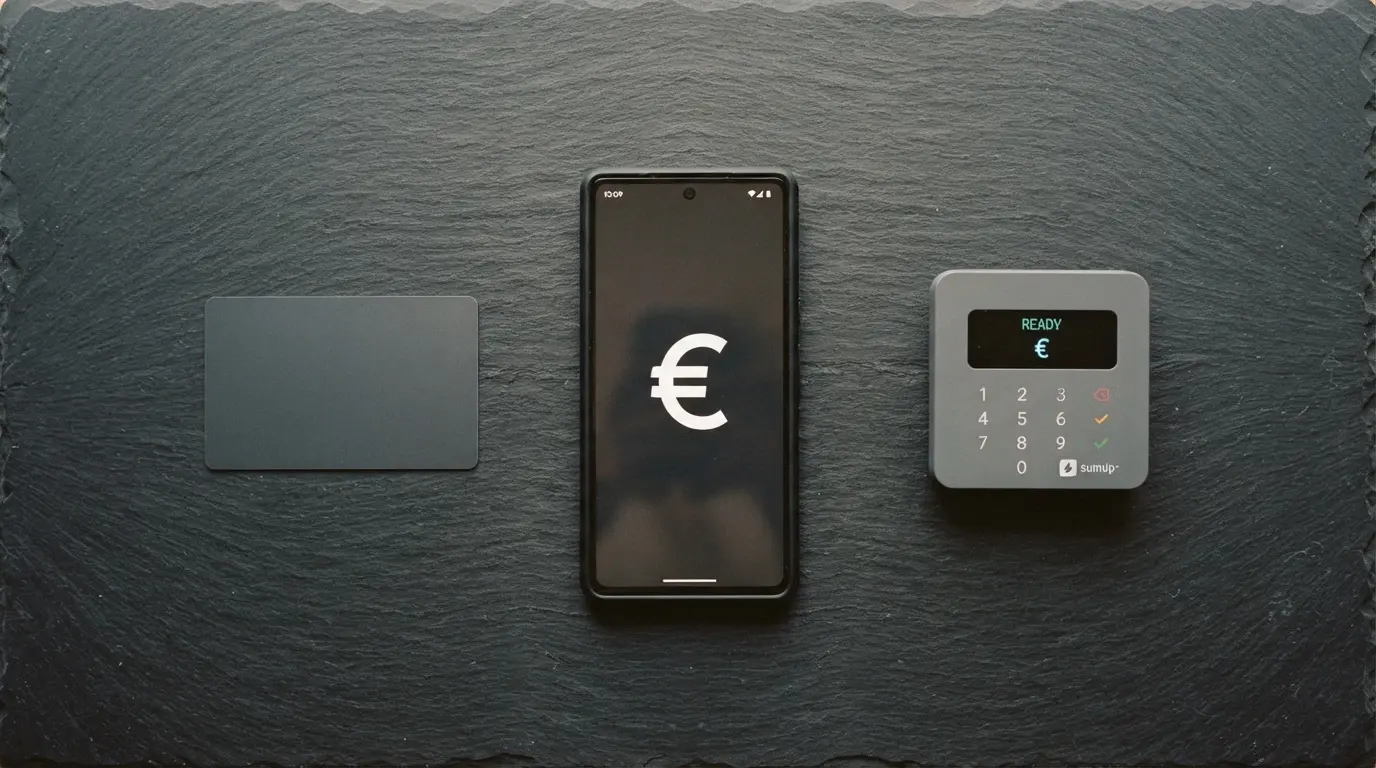 Una selezione di metodi di pagamento digitale — carta di credito, smartphone con PayPal aperto, portafoglio elettronico — disposti su uno sfondo che richiama l'interfaccia di un casinò online