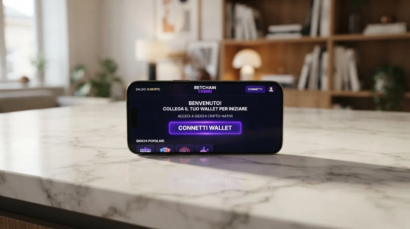 Homepage di un nuovo casinò crypto con wallet non custodial e interfaccia Web3