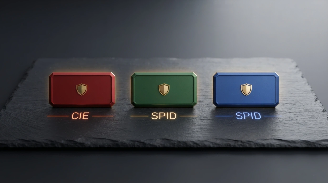 Tre badge operatore (BetFlag, SNAI, StarCasinò) con l'etichetta «senza deposito» e la via di accesso (CIE, SPID, SPID)