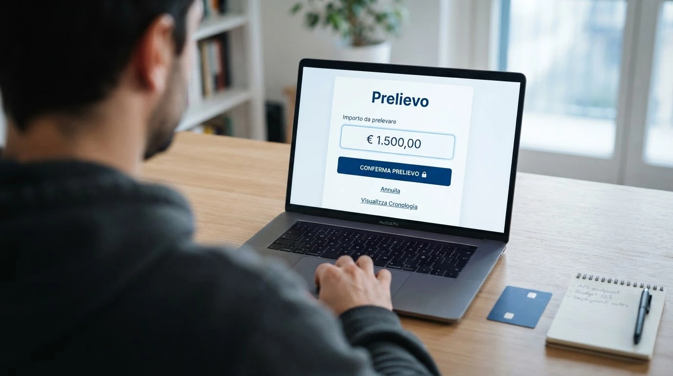 La schermata di prelievo di un casinò ADM con i metodi di pagamento disponibili