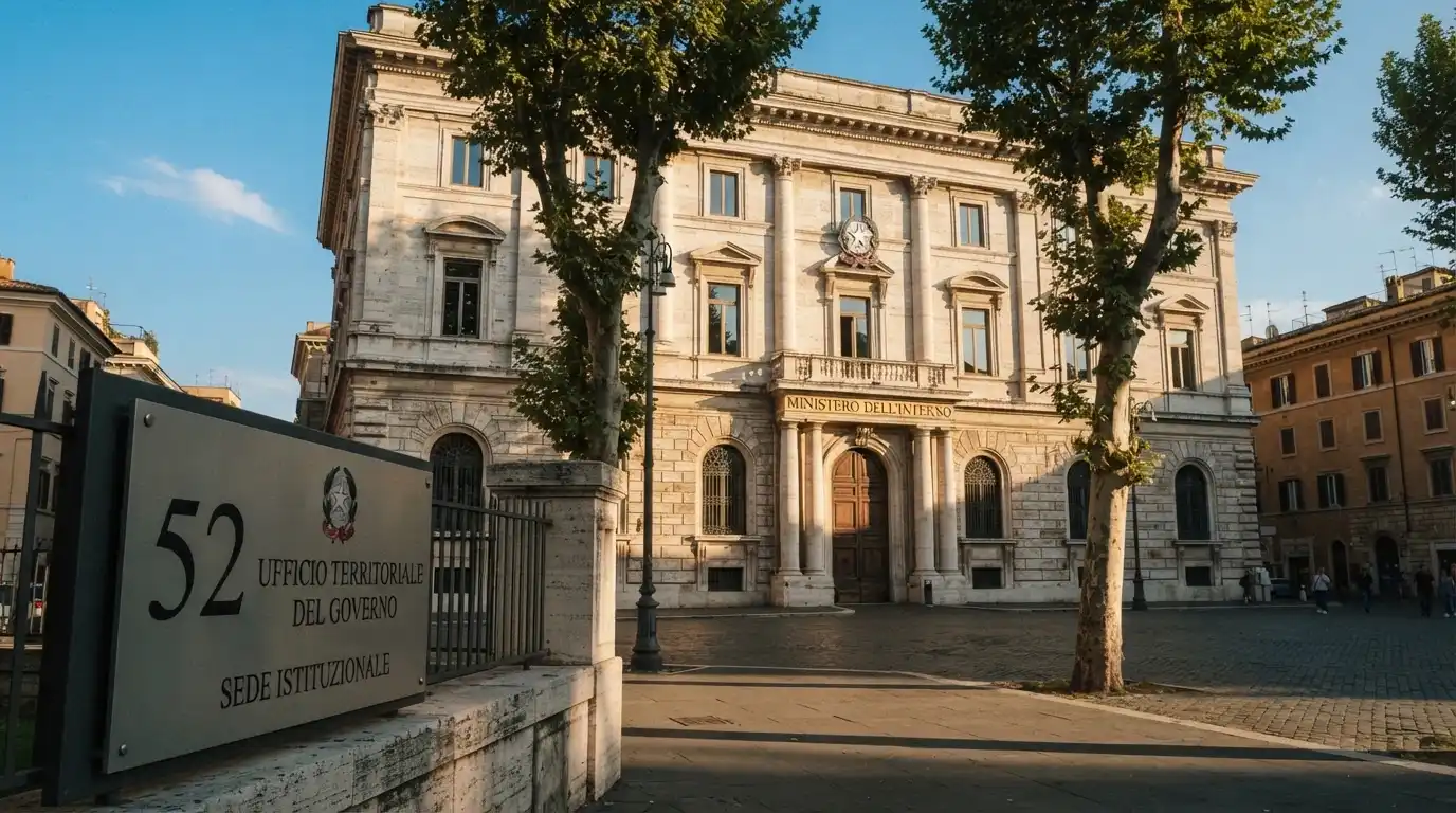 Il palazzo dell'Agenzia delle Dogane e dei Monopoli a Roma, con il logo ADM in sovrimpressione e la dicitura «52 concessioni»