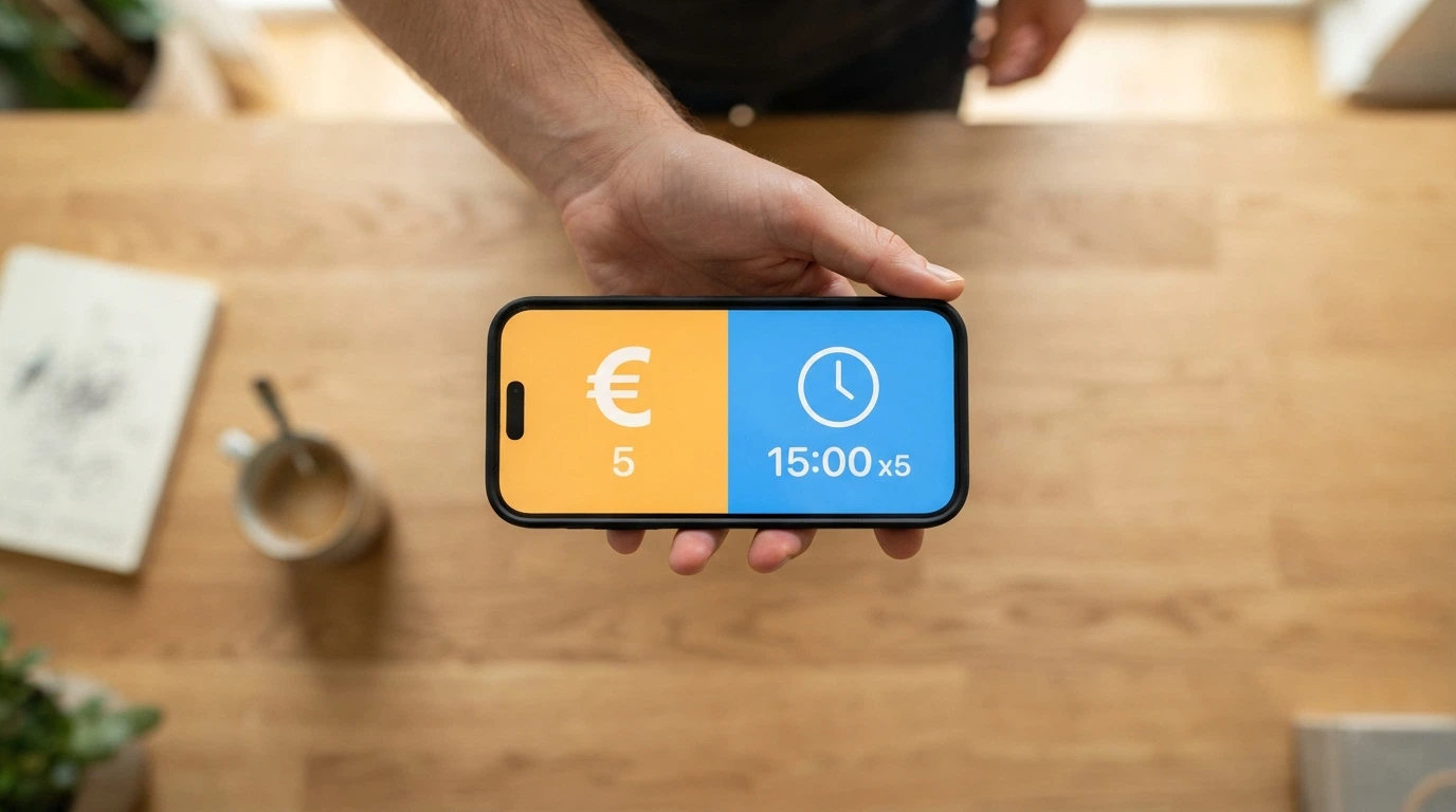 Un giocatore davanti a due schermate: una con la soglia di deposito, l'altra con wagering e validità del bonus, a indicare che la scelta va oltre la cifra