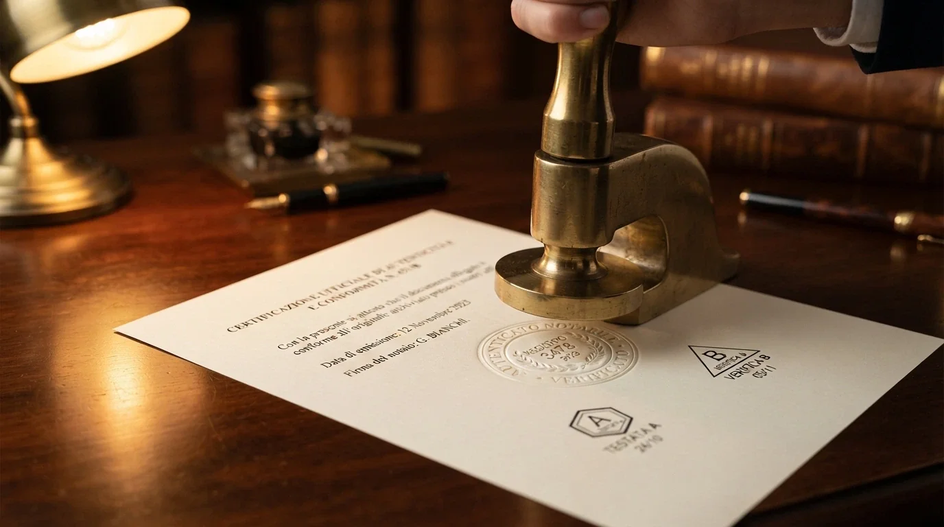 Un estratto stilizzato di un certificato di conformità ADM con il logo dell'Agenzia delle Dogane e dei Monopoli e i sigilli dei laboratori eCOGRA e GLI.