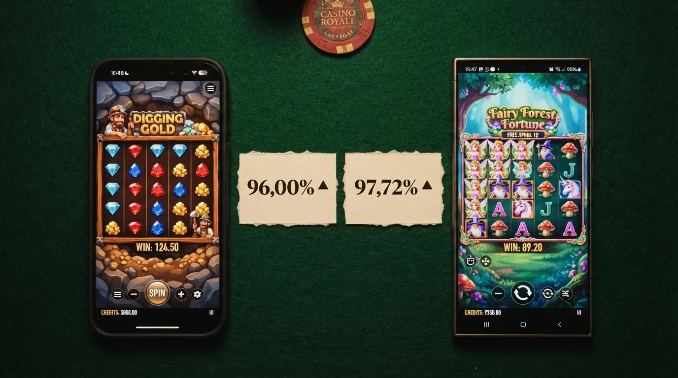 Le schermate di Bonanza Megaways e White Rabbit affiancate, con i valori RTP e max win in evidenza