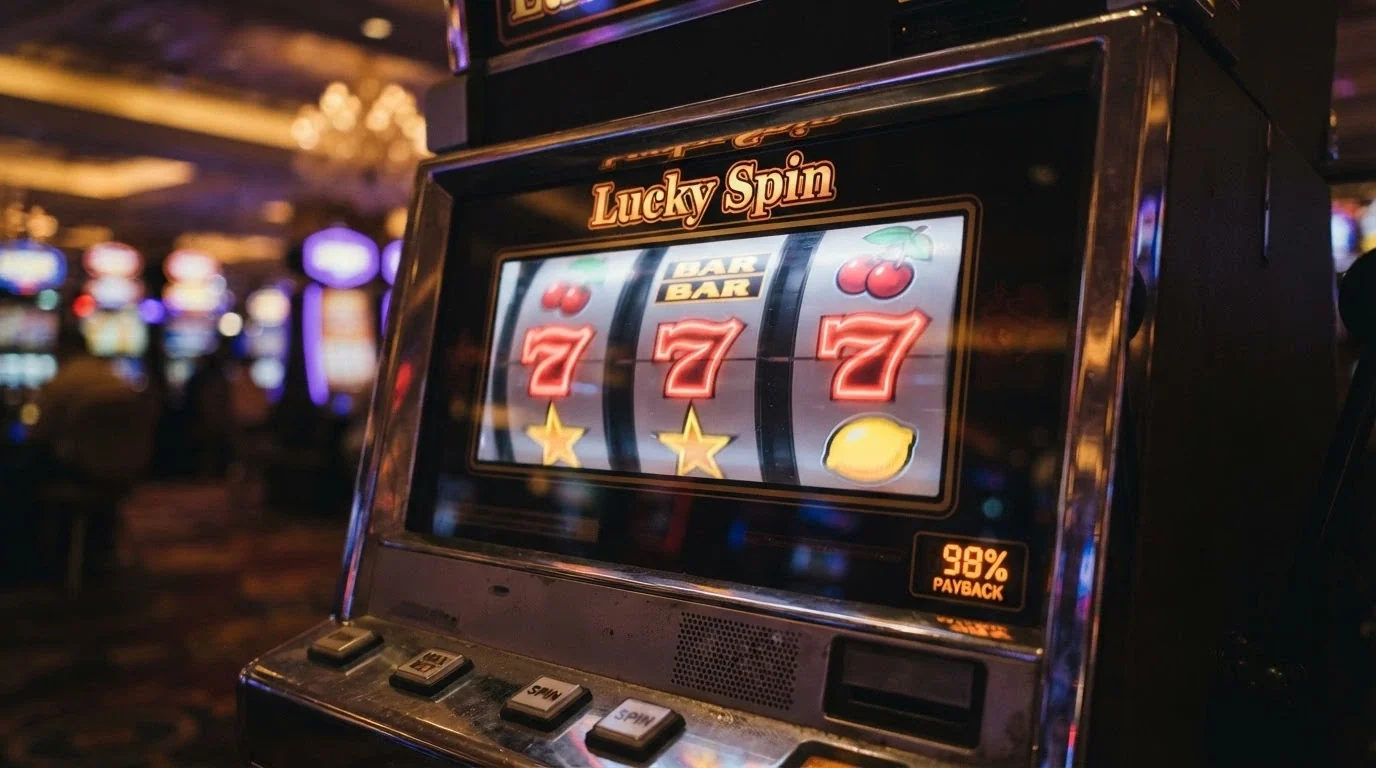Griglia di slot machine online con indicatore di RTP e logo Solana
