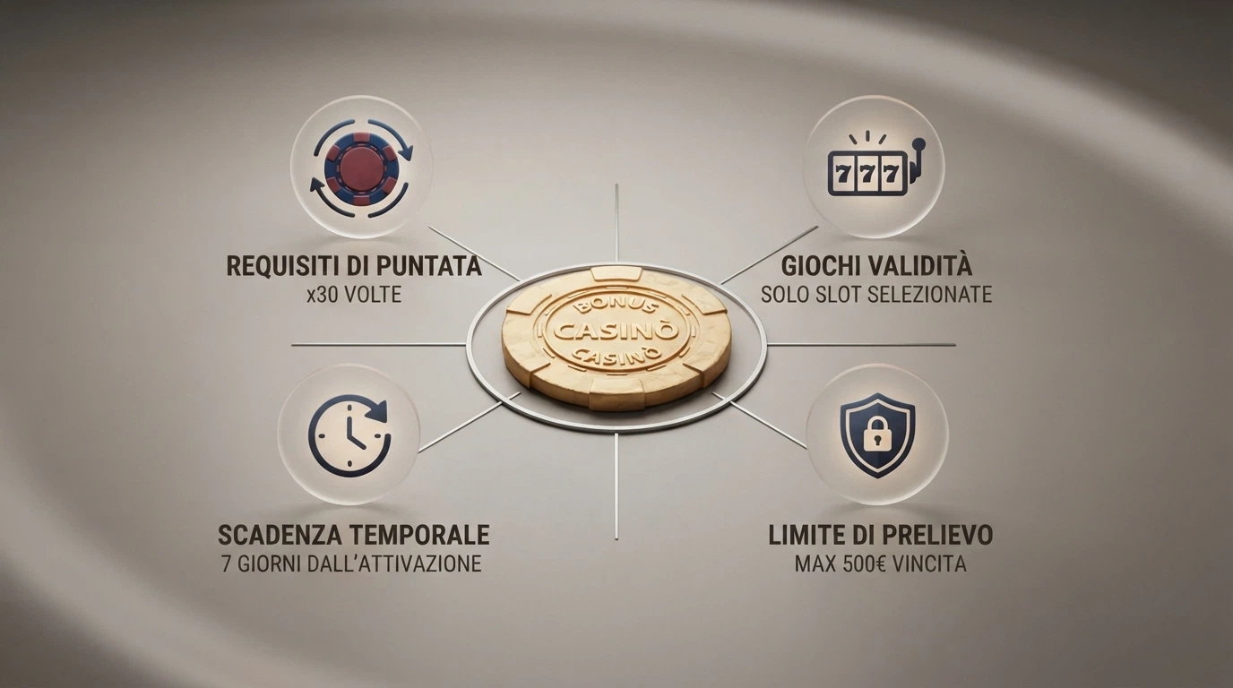 Tabella comparativa stilizzata con icone per operatore, importo bonus, wagering e metodo di registrazione