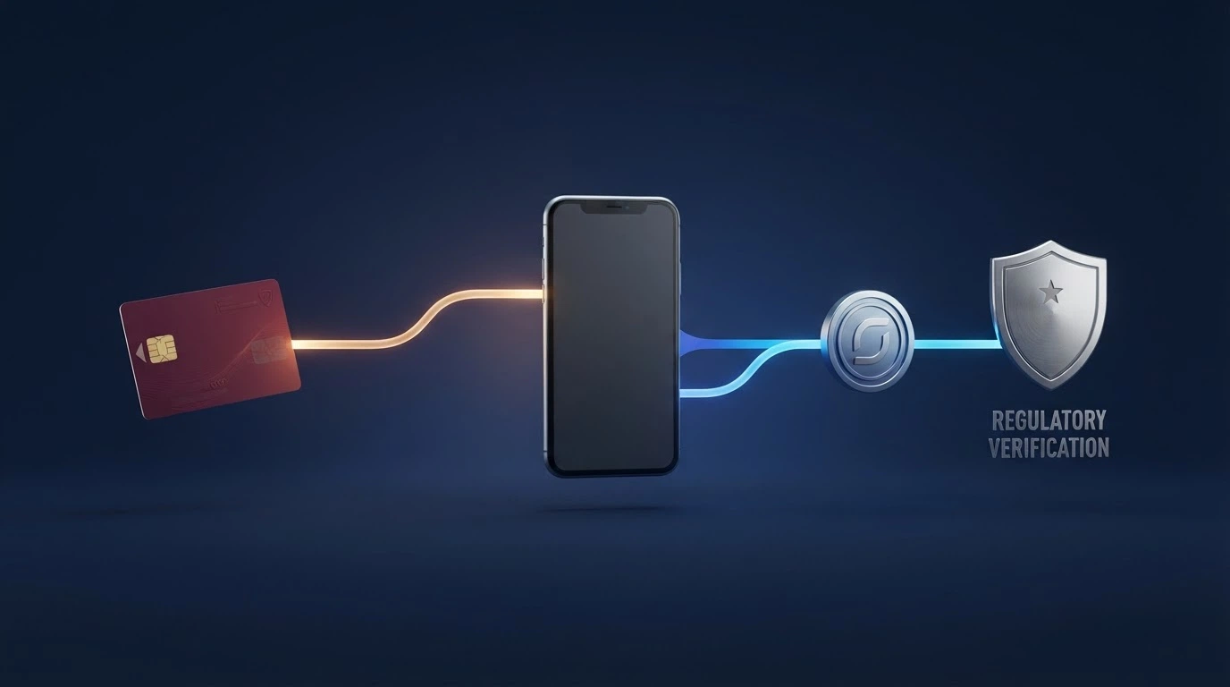 Un diagramma semplificato che mostra il flusso CIE → smartphone → token → casinò → RUA